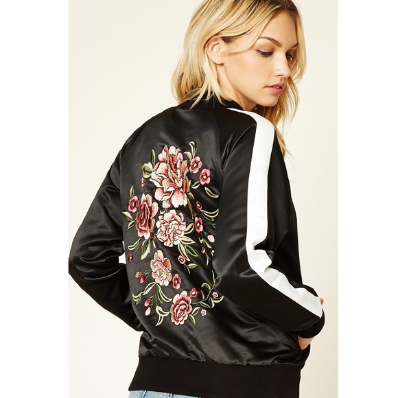 Forever 21 Jackets & Blazers - *NEW* Satin Embroidered Jacket