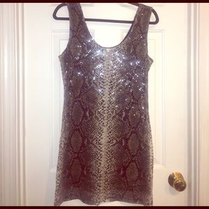 Snakeskin sequin party dress
