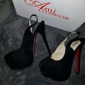Black suede platform stilettos FINAL PRICE
