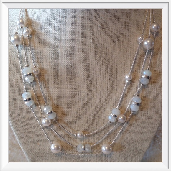 RMN Jewelry - RMN Pearl&Crystal Necklace LN