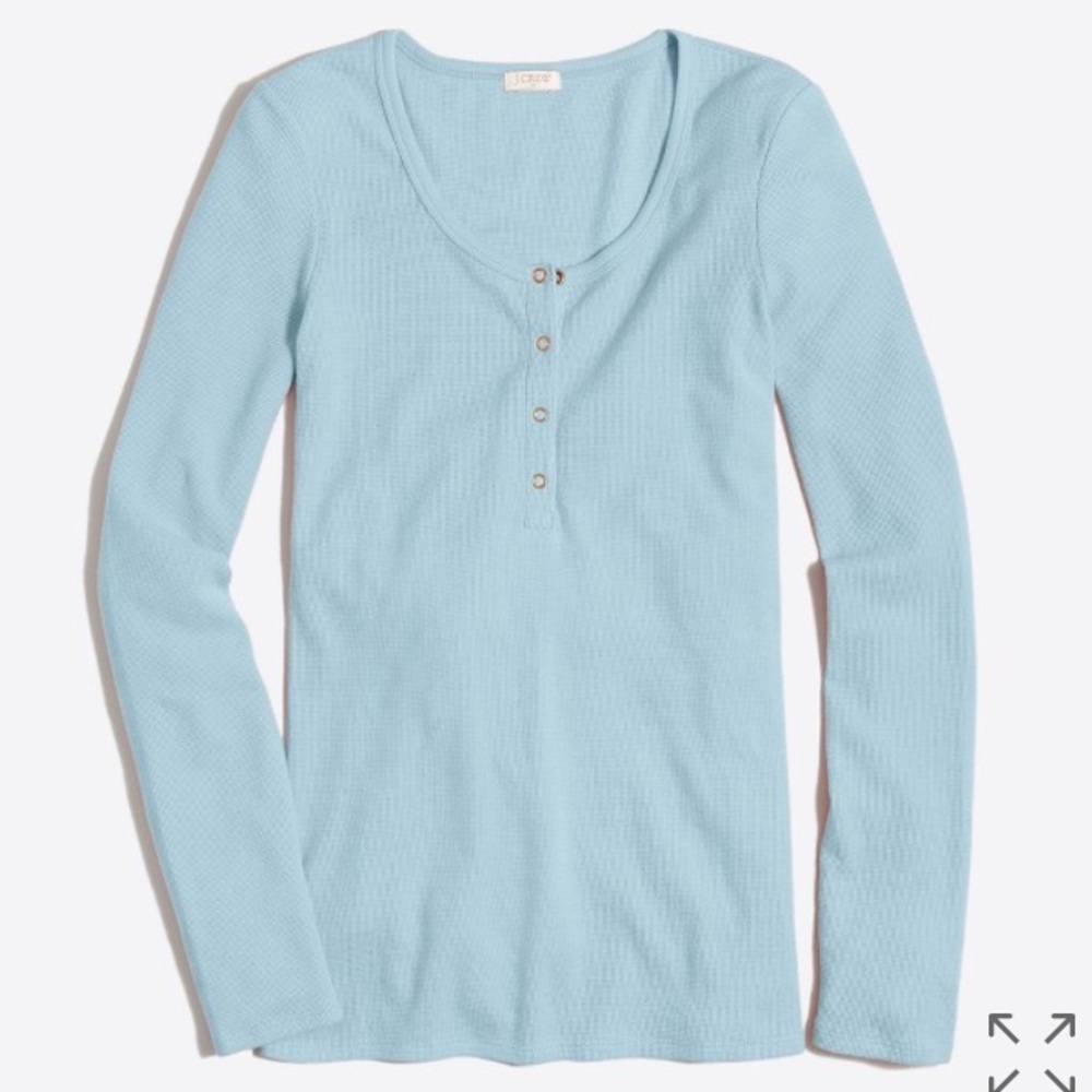NWOT: J.Crew Waffle Henley shirt in baby blue