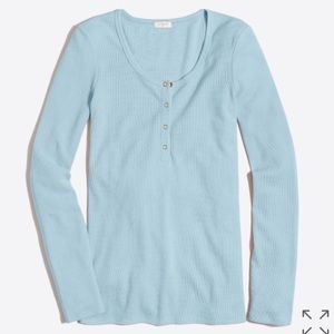 NWOT: J.Crew Waffle Henley shirt in baby blue