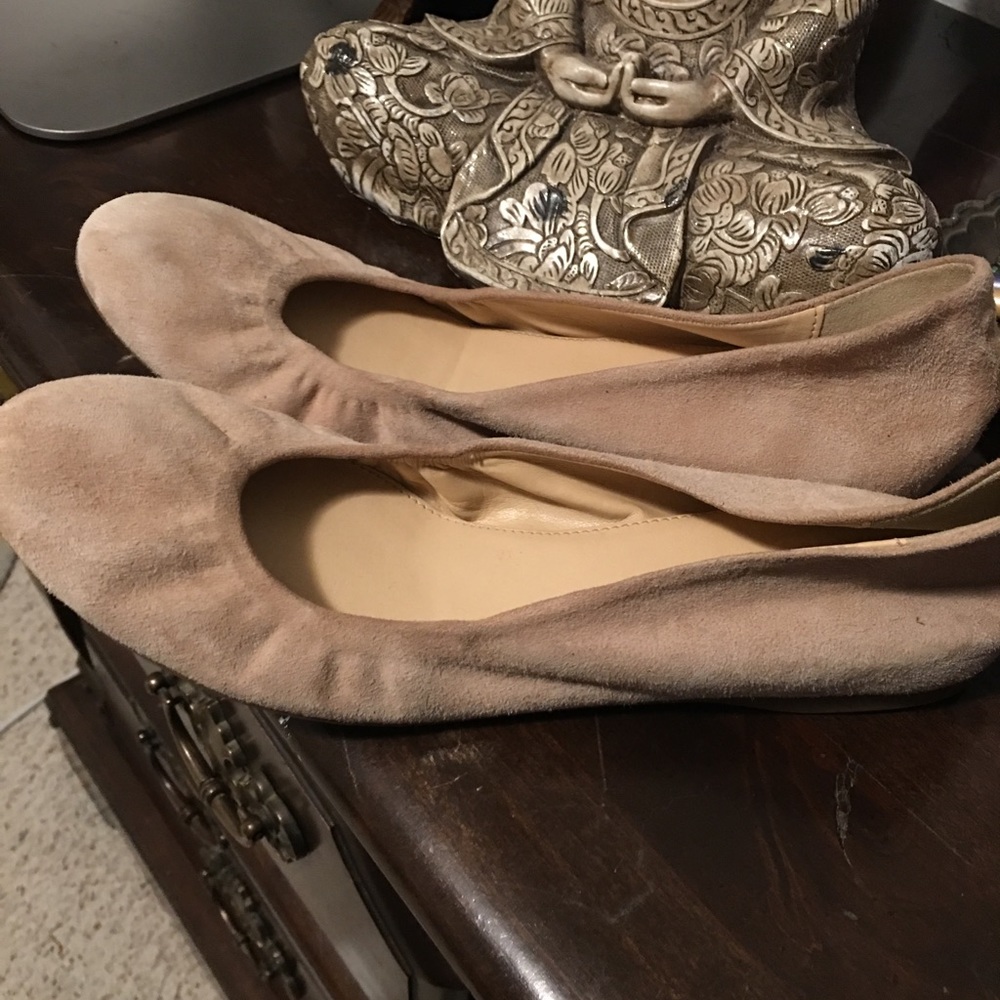 J.Crew Suede Slip On Flats Beige