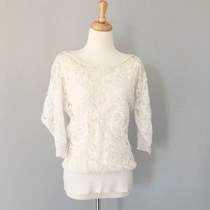 White House | Black Market Ivory Cutout Sweater