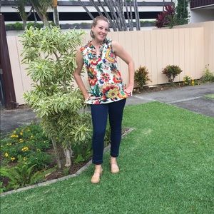 Tory Burch sleeveless cotton blouse.