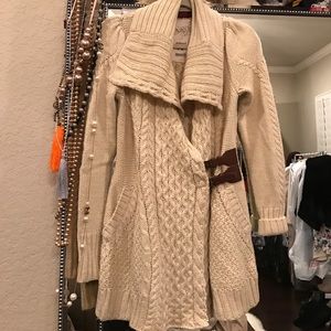 Cream Knit sweater Cardigan