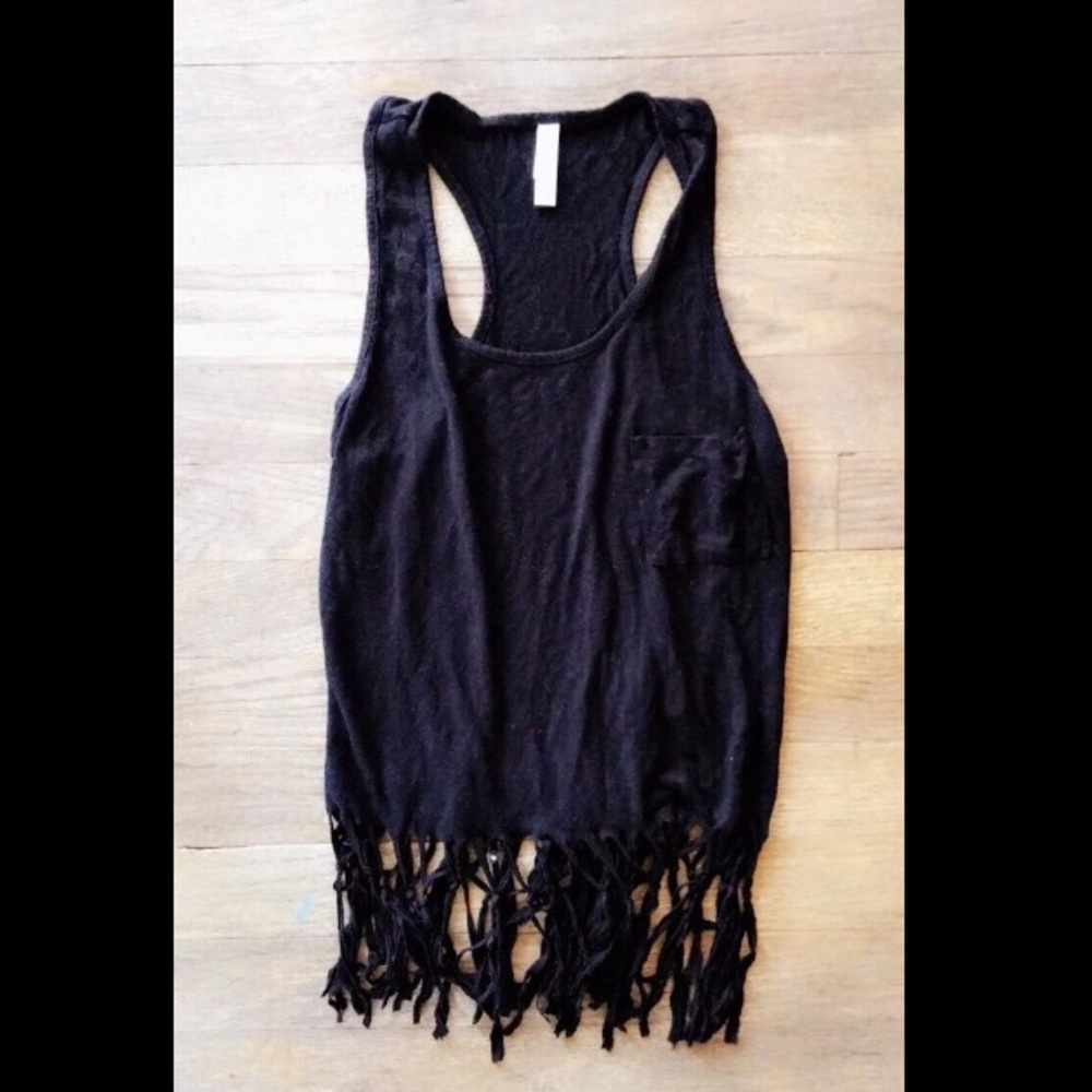 Boho Black Tank w/ ties
