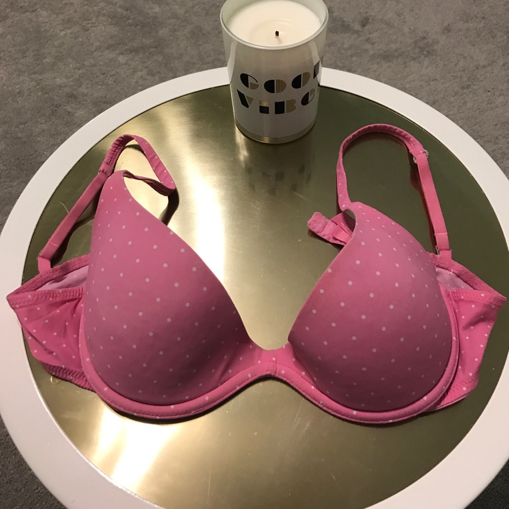 PINK Polka Dot Bra- Size 34B