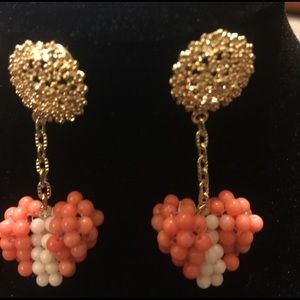Handmade ❤️ shaped Real coral Bead Earrings
