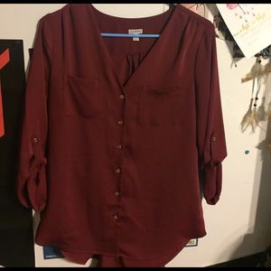 Guess Burgundy Blouse