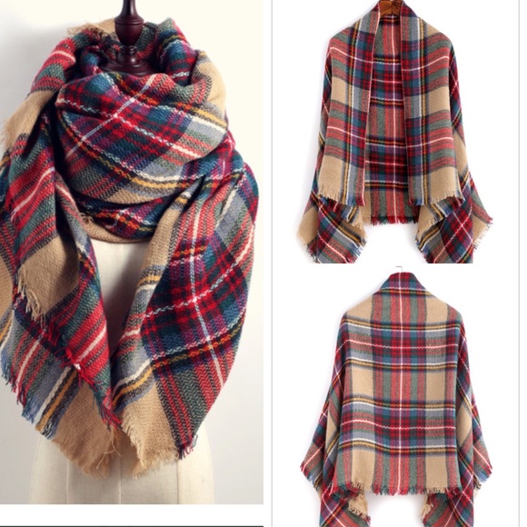 New TARTAN Plaid Blanket Scarf - Picture 2 of 7