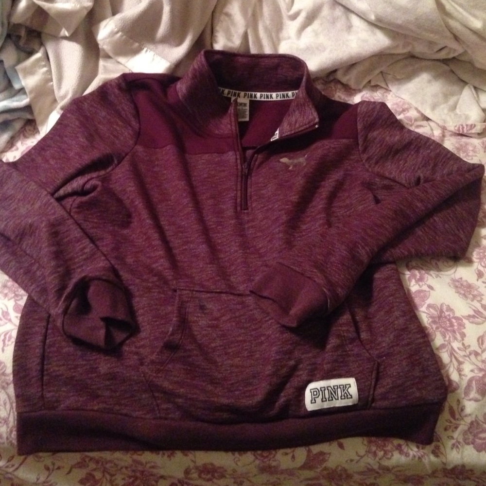 PINK half zip purple large
