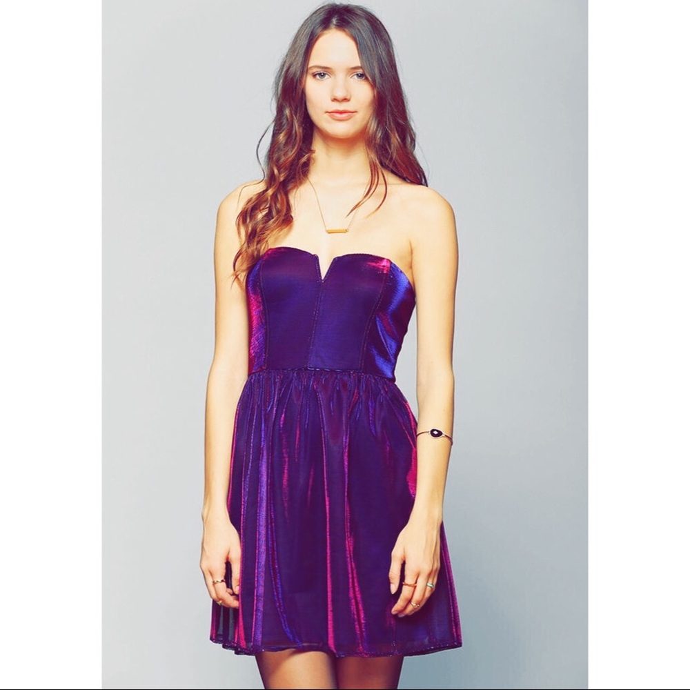 Lucca Couture Metallic Iridescent Mini Dress