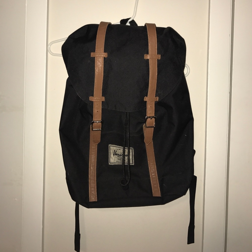 Black Herschel two-strap backpack