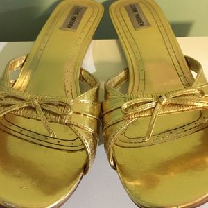 Gold Heels with Open Heel