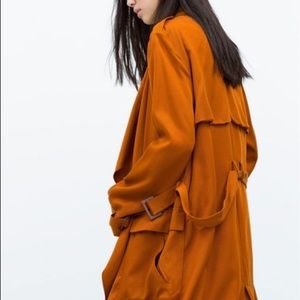 orange trench coat zara