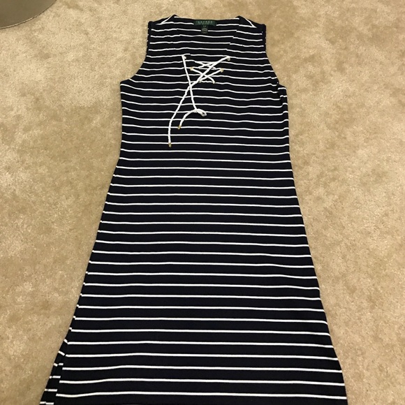 Gently worn striped RL dress. P/P - Picture 1 of 5