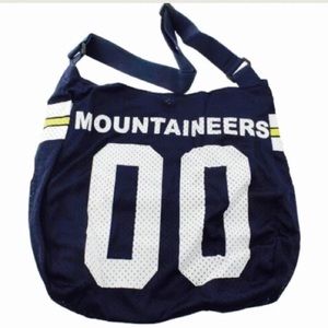 NWT $89 WVU MOUNTAINEERS Jersey Crossbody Hobo Shoulder Bag RARE
