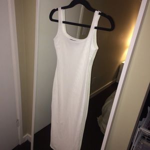 WHITE Naked Wardrobe Tank Mesh Sheer Midi Dress