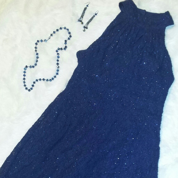 One By Eight Navy Blue Cocktail  Dress NWOT - Picture 1 of 6