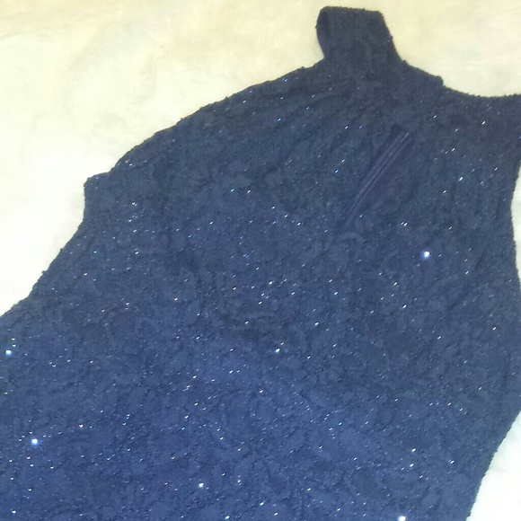 One By Eight Navy Blue Cocktail  Dress NWOT - Picture 3 of 6