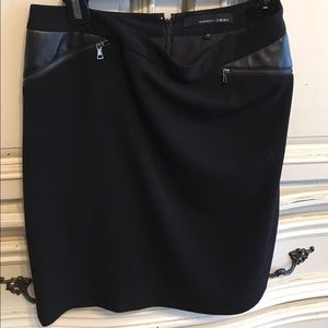 Black pencil skirt w faux leather accents
