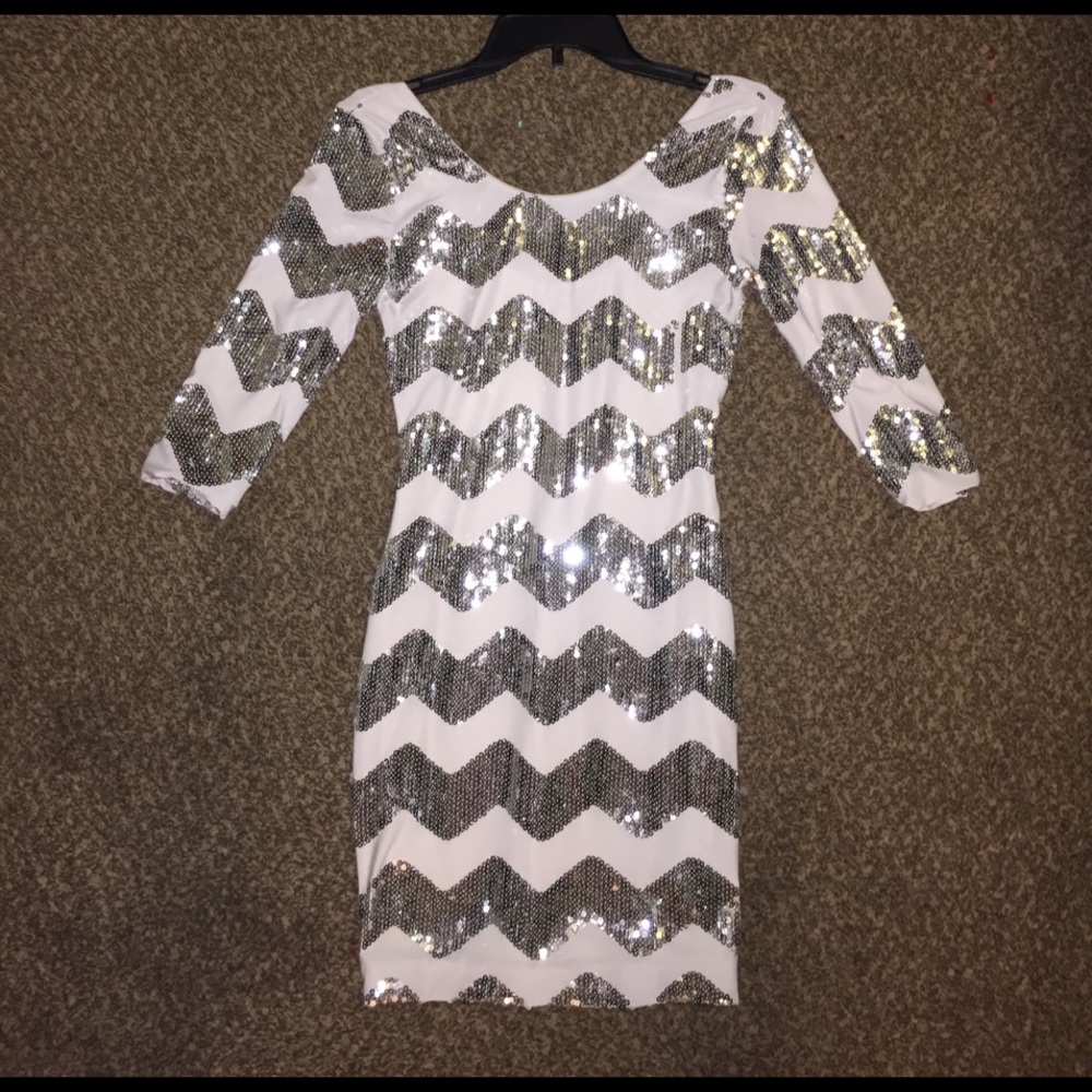 Sequin Chevron Bodycon Dress