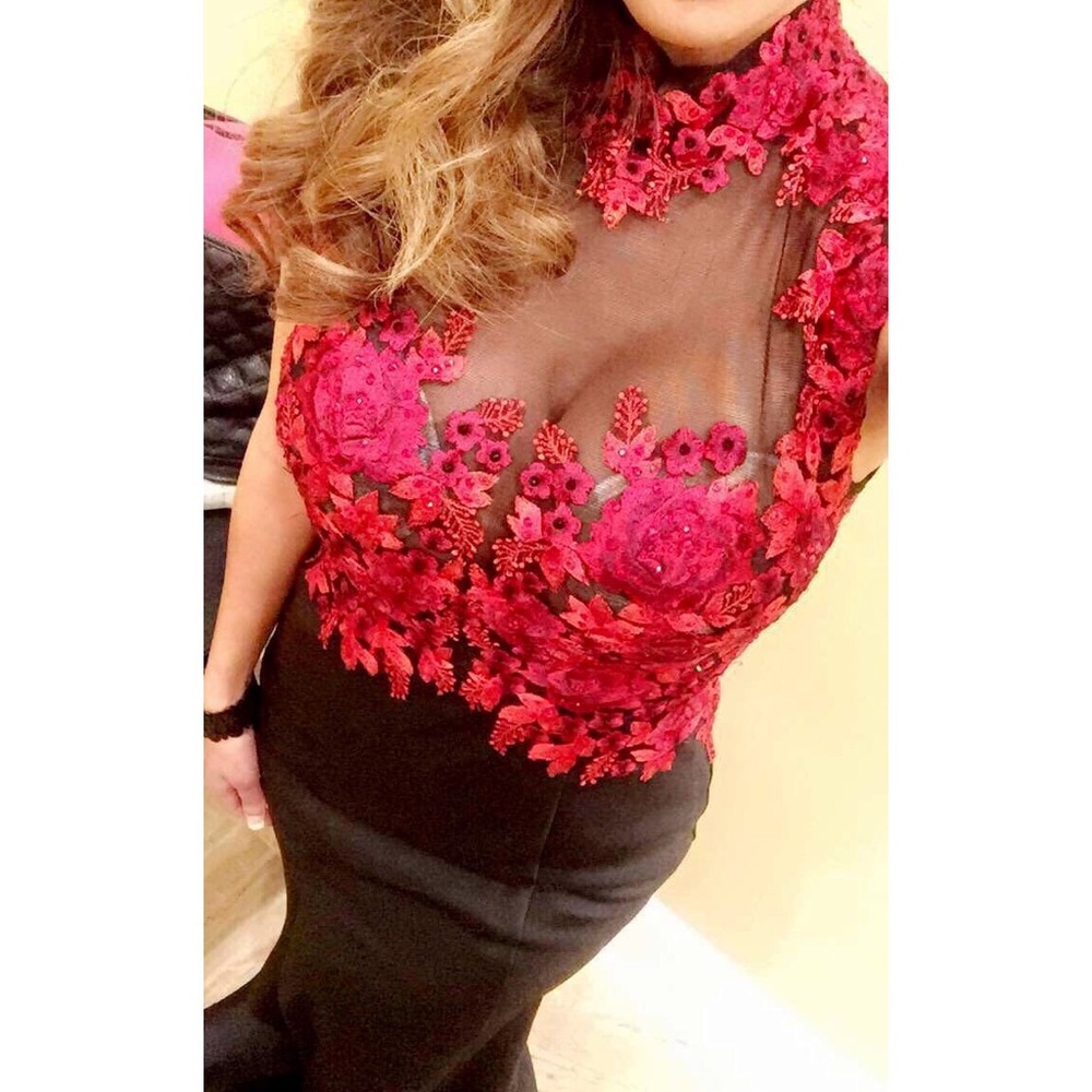 Evening Gown. Red/Black Formal