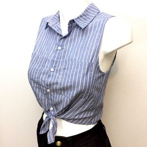 Pinstripe Cropped Blouse