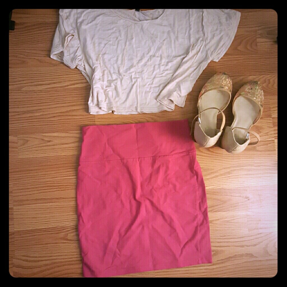 Hot pink mini skirt