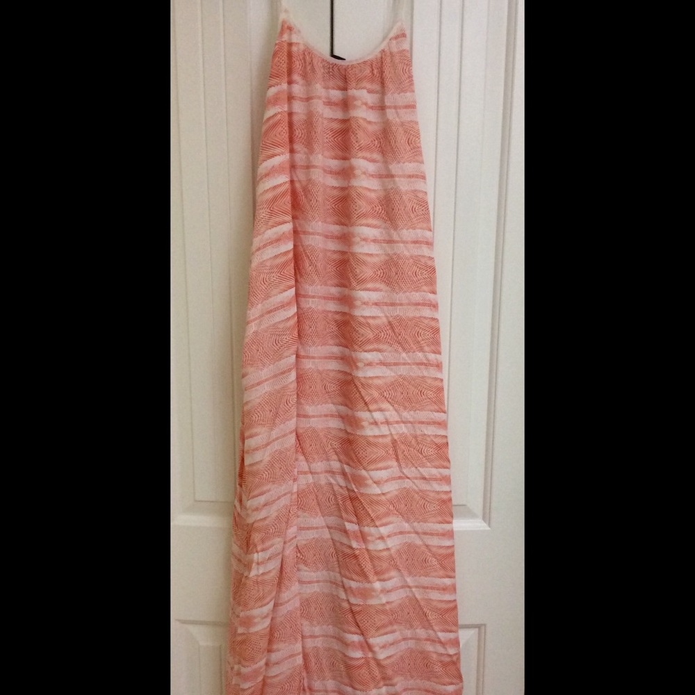 Armani Exchange pocketed Coral maxi dress