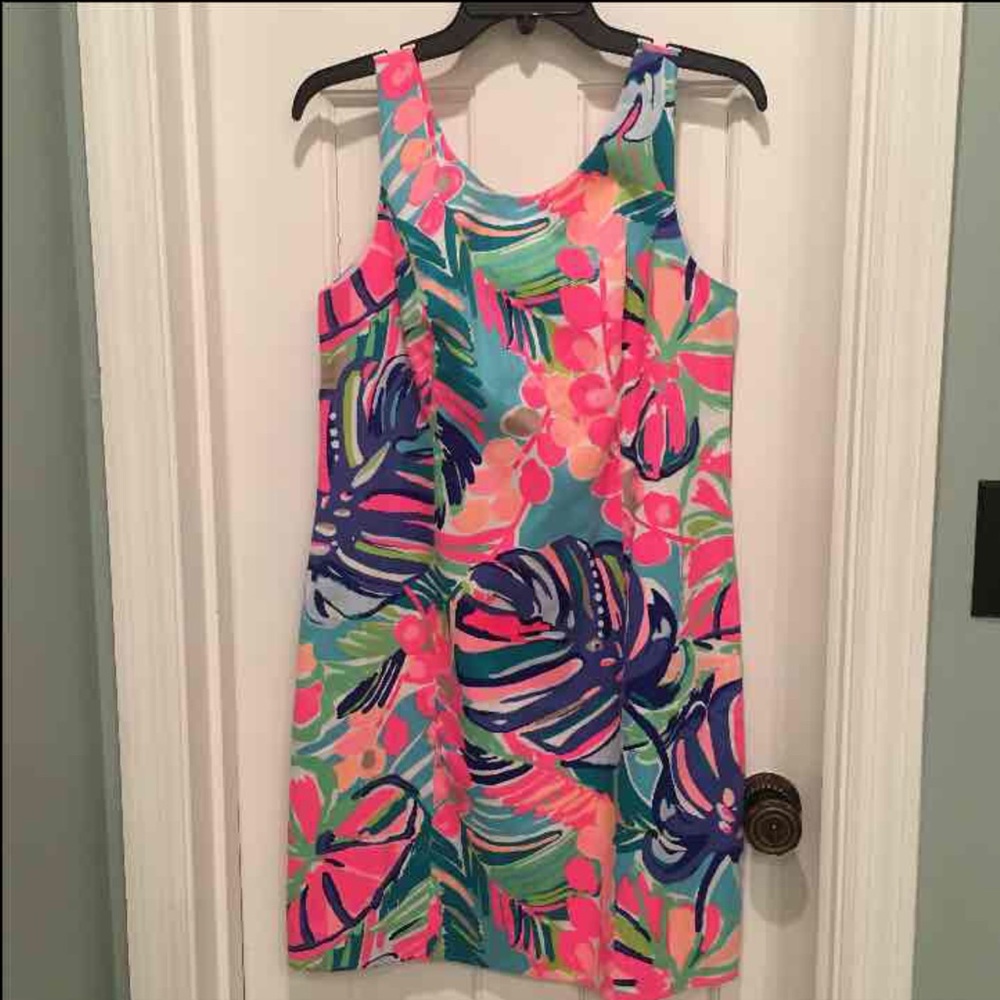 Lilly shift size 6 multi exotic garden print