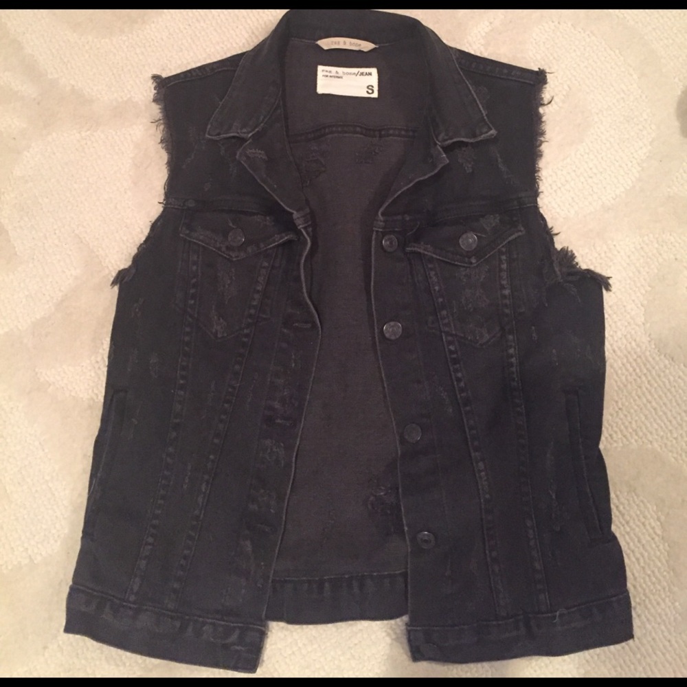 Rag & Bone distressed denim vest