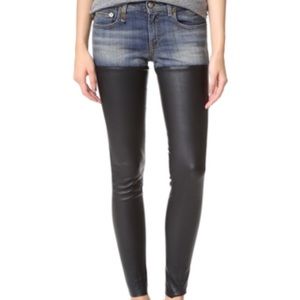 R13 denim/leather chap pants