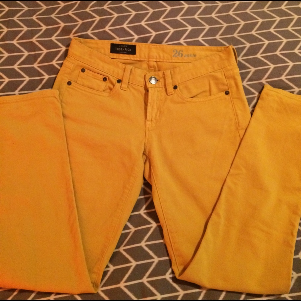 J. Crew mustard denim toothpick skinnies!