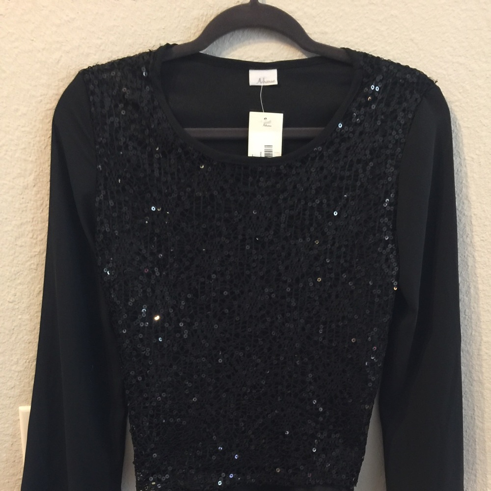 NWT Black Sequin Cocktail Blouse