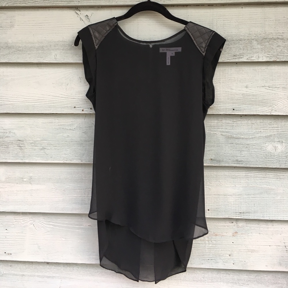 BCBG Maxaria sheer tunic top