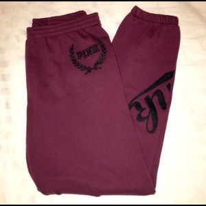 PINK Victoria secret burgundy sweat pants