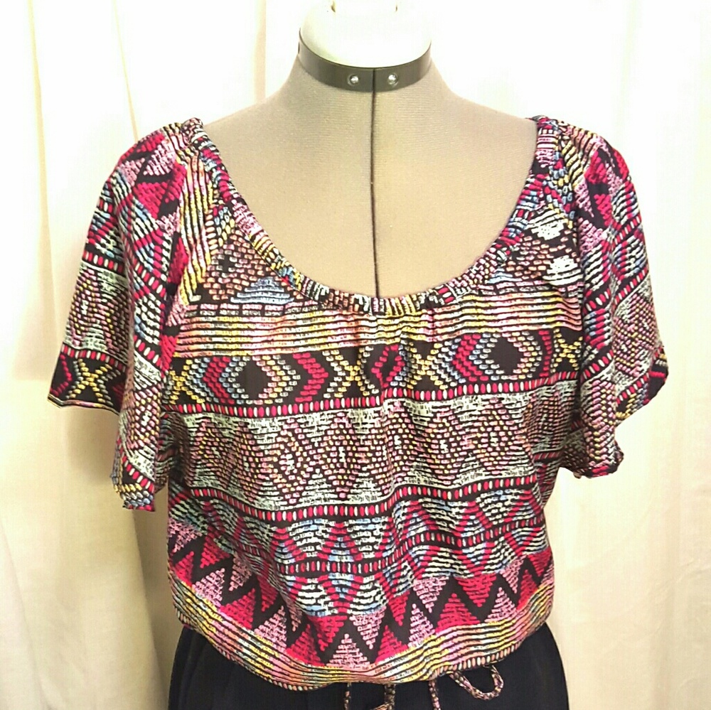 True Destiny Short Sleeved Blouse Shirt Large