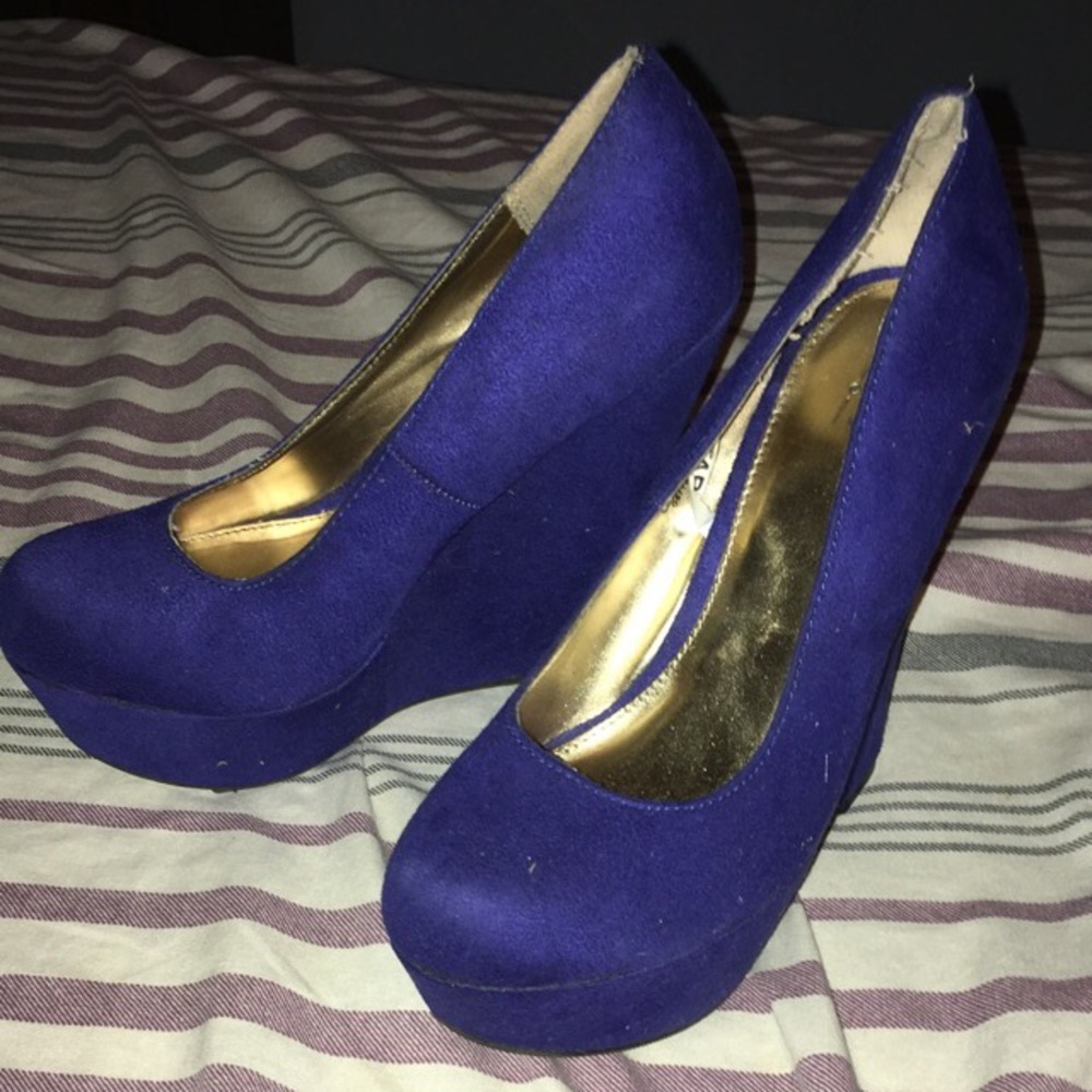 Blue platform wedges