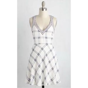 Esley White and Navy Plaid Sundress