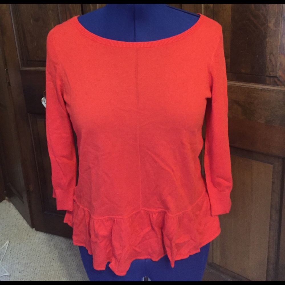 3/$18 SALE Red knit top peplum bottom 3/4 sleeve