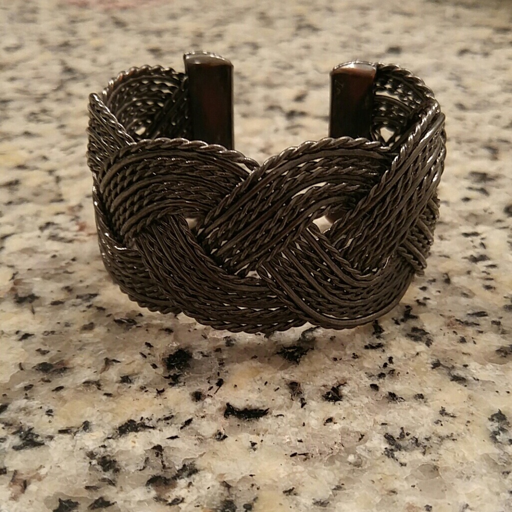 Braded Bracelet, Dark Grey