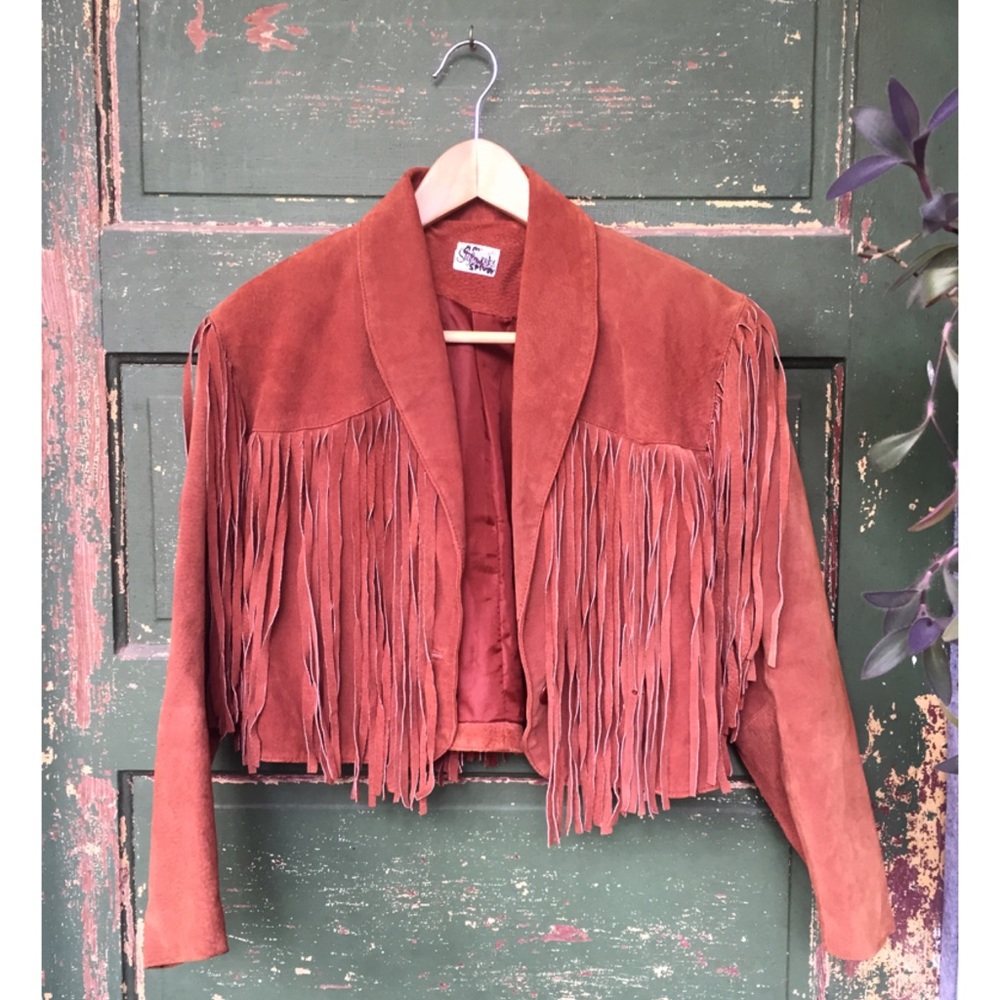 Light Brown Suede Fringe Jacket