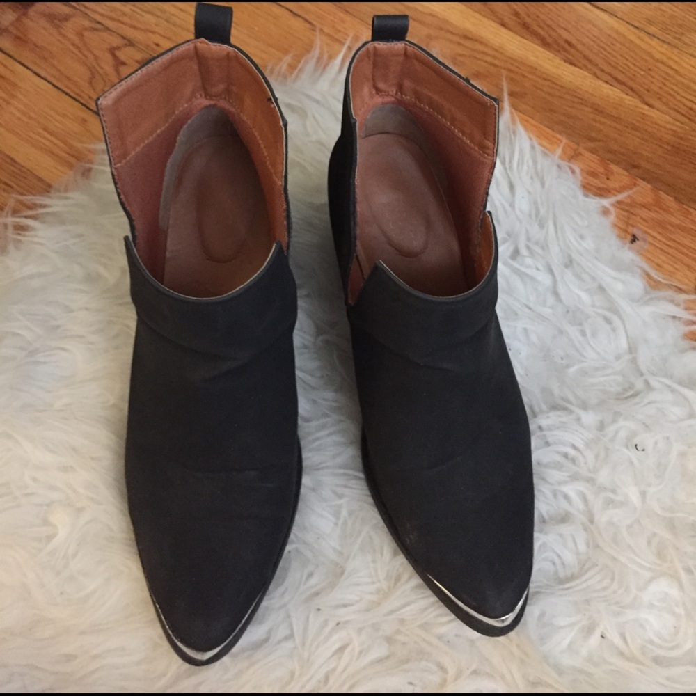 Black cutout booties