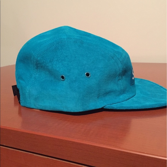 Supreme Suede Camp Cap in turquoise