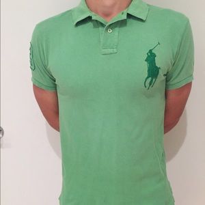 Green polo shirt