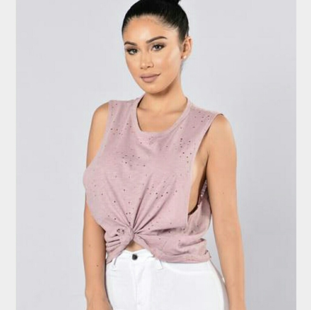 Fashion Nova destroyed cropped tank