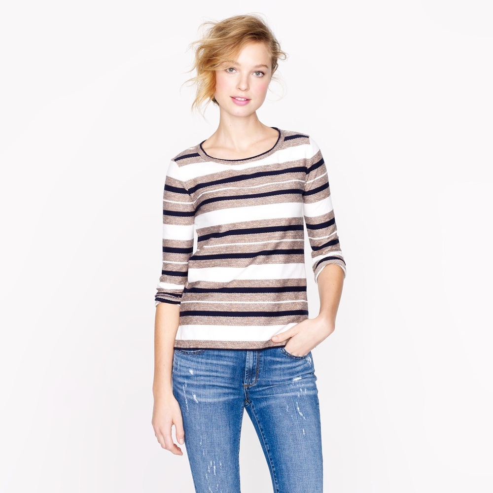 J. Crew Reverse-jacquard Stripe Shirt - Picture 1 of 5