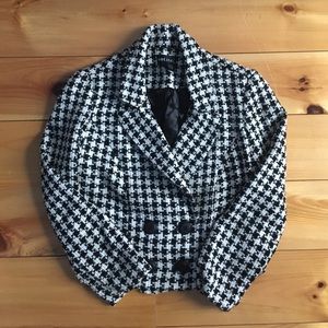 Houndstooth blazer 3/4 length sleeves